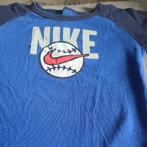 Nike Kids Blue and Navy Baseball Tee